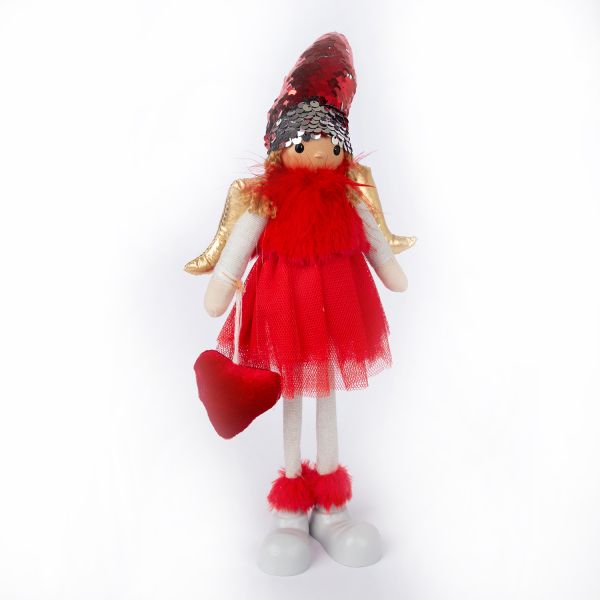 Seisev ingel MARIA, punane, H28cm