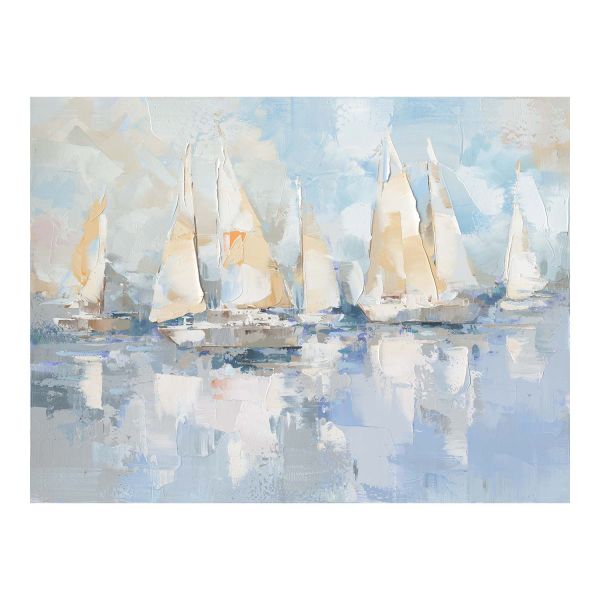 Oil painting 120x90cm, sailboats at sea