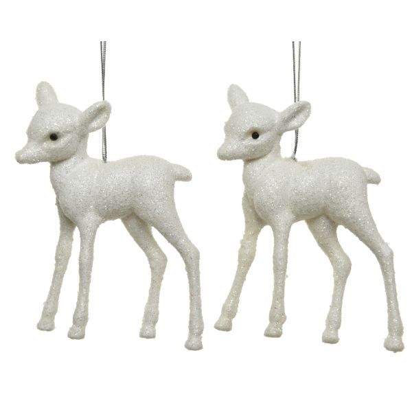 Jõuluehe SHINE REINDEER 9cm, valge