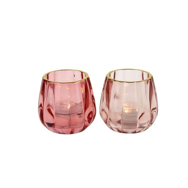 Candle holder GOLDEN RIM H7cm, mix