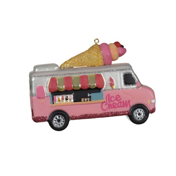 Jõuluehe SHINE ICE CREAM CAR 12cm, klaas