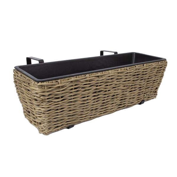 Rõdu lillekast WICKER 60x19xH18cm, beež
