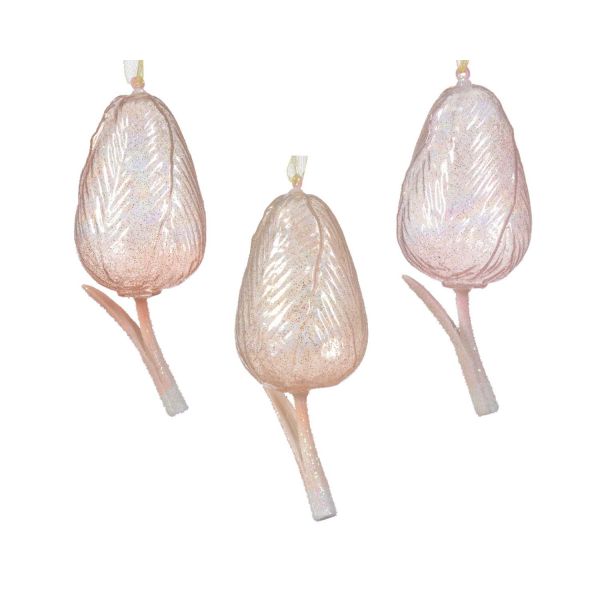 Jõuluehe GLOW TULIP H14cm, klaas, mix