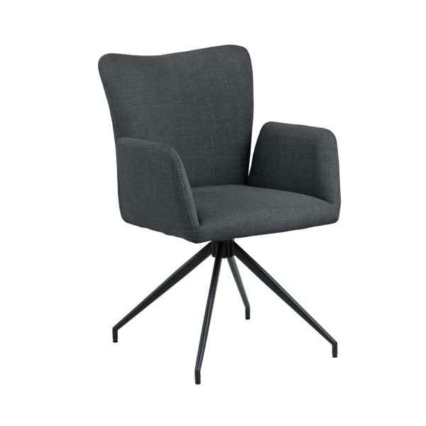 Dining chair LAURA with armrest, grey