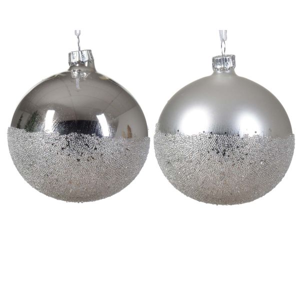 Jõuluehe GLOW NOW D8cm, klaas, hõbe mix