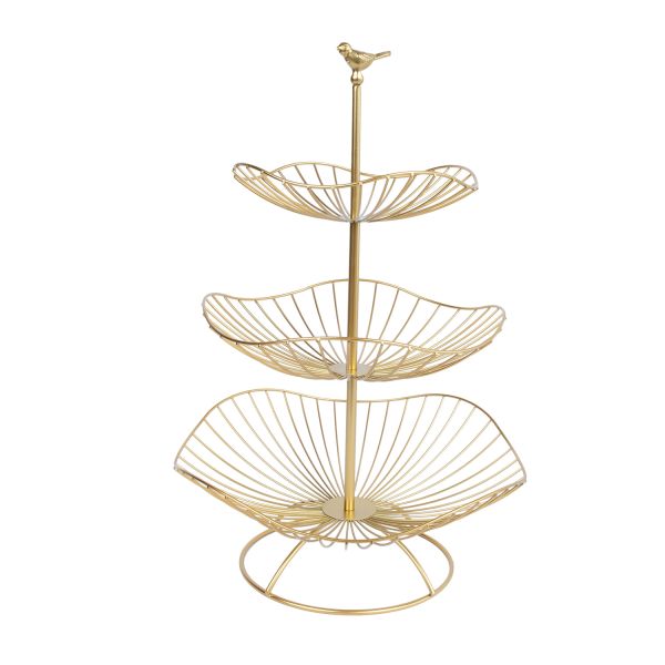Tiered stand NISSA D30xH47cm, golden