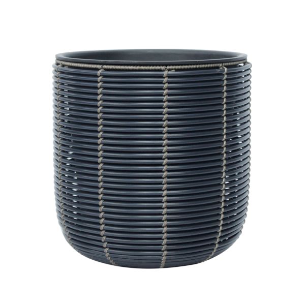 Кашпо WICKER D35xH36cm, черный/коричневый