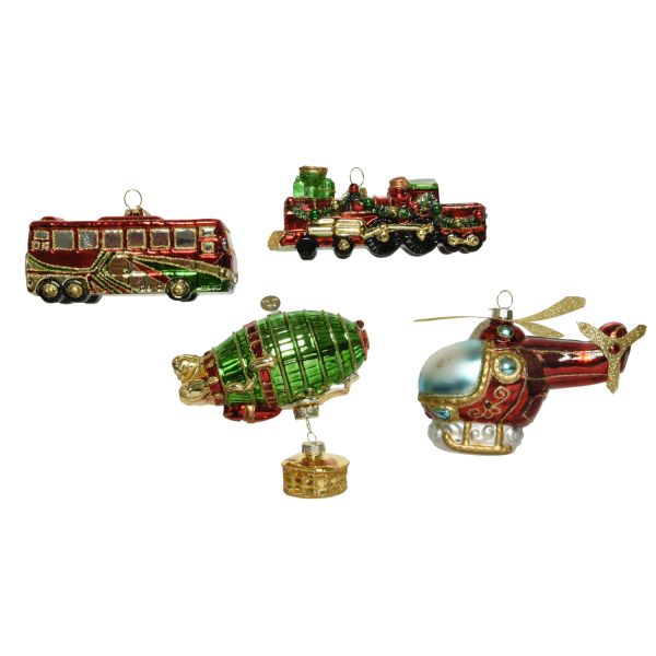 Jõuluehe SHINE VEHICLE 14cm, klaas, mix