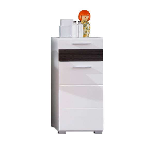 Шкаф в ванную MEZZO 37x31xH79см, белый/тёмный дуб