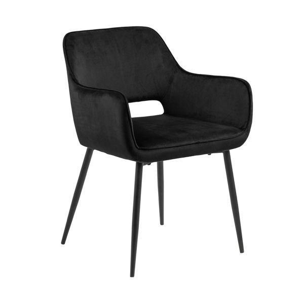Chair RANJA with armrests, black