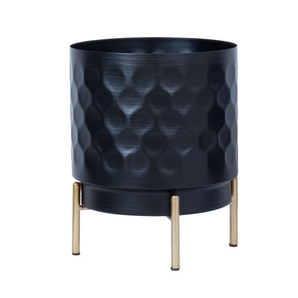 Flowerpot DEIA  D21xH26cm, black/golden