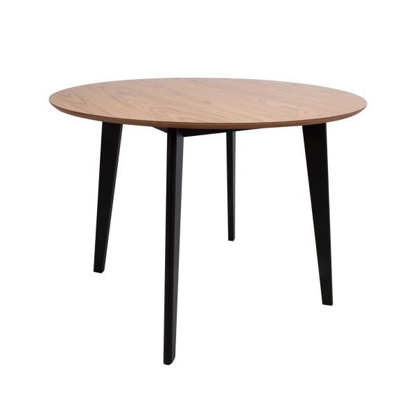 Dining table ROXBY D105xH76cm, oak/black