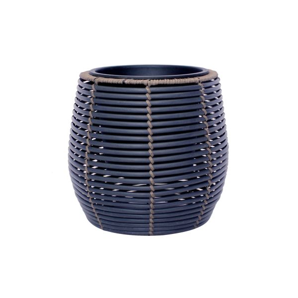 Кашпо WICKER D28x26см, черный/коричневый