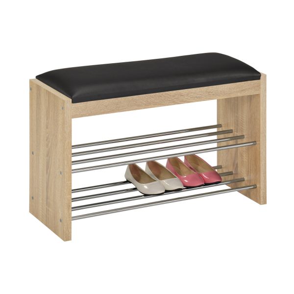 Shoe rack-bench BENO 79,5x30xH50cm, light oak