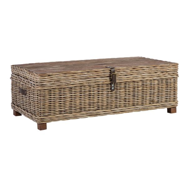 Trunk-coffee table EGROS 120x60xH39cm, natural rattan