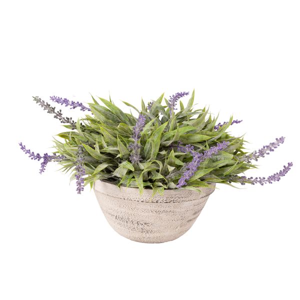 Искусственный цветок GREENLAND в горшке светло-серый