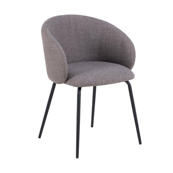 Dining chair with armrest ELEANOR brownish grey