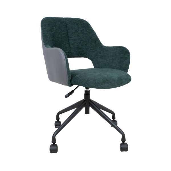 Task chair KENO with castors, green/grey