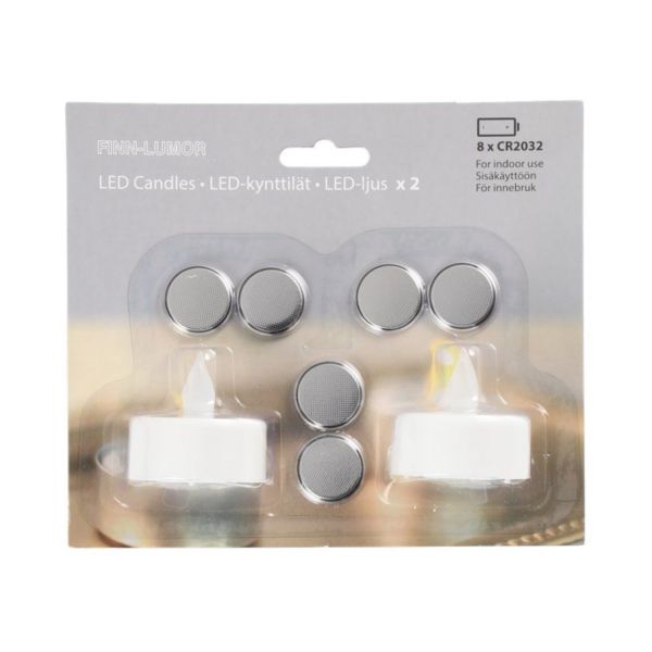 LED-teeküünlad FINNLUMOR 2tk, patareiga