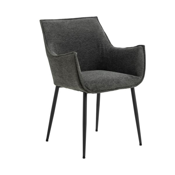 Dining chair BONITA with armrest, grey