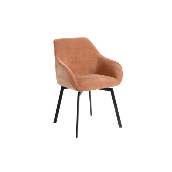 Dining chair with armrest CLARA rose brown