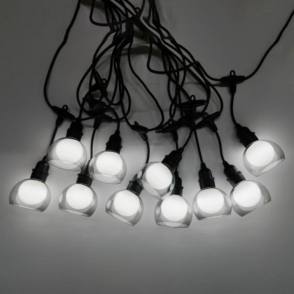 Party lights FLICKER 10-LED bulbs / 4,5m, cold white light