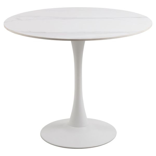 Dining table MALTA D90xH75cm, white/white