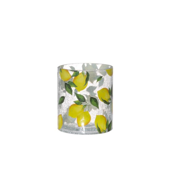 4Living Glass hurricane Lemon 13 cm