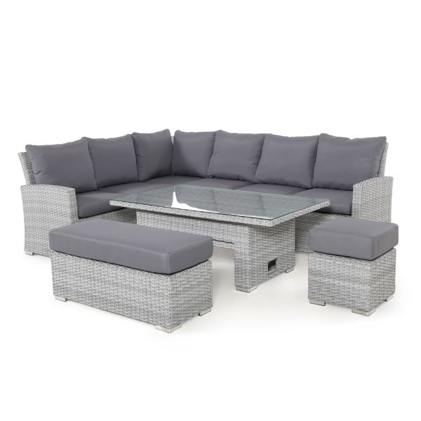 Garden furniture set ASCOT table, corner sofa, 2 ottomans