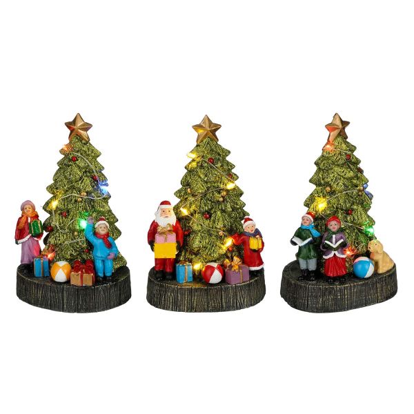 Jõuludekoratsioon SHINE TREE LED H16cm patareiga, mix