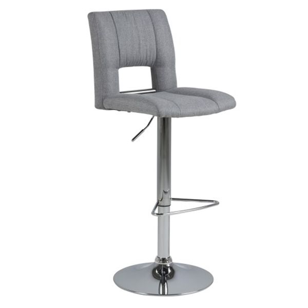 Bar stool SYLVIA light grey/chrome