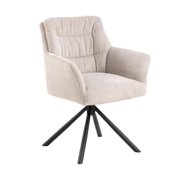 Dining chair with armrest ALONSO beige