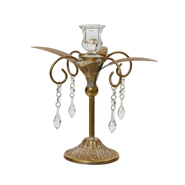 Candle holder LOREN H24cm, with pendants
