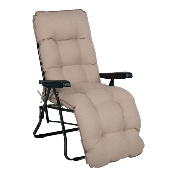 Deck chair BADEN-BADEN beige pad