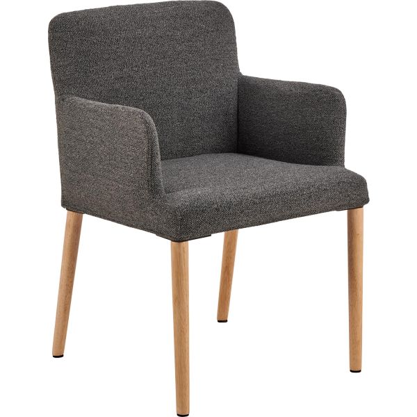 Dining chair with armrest ZOE grey