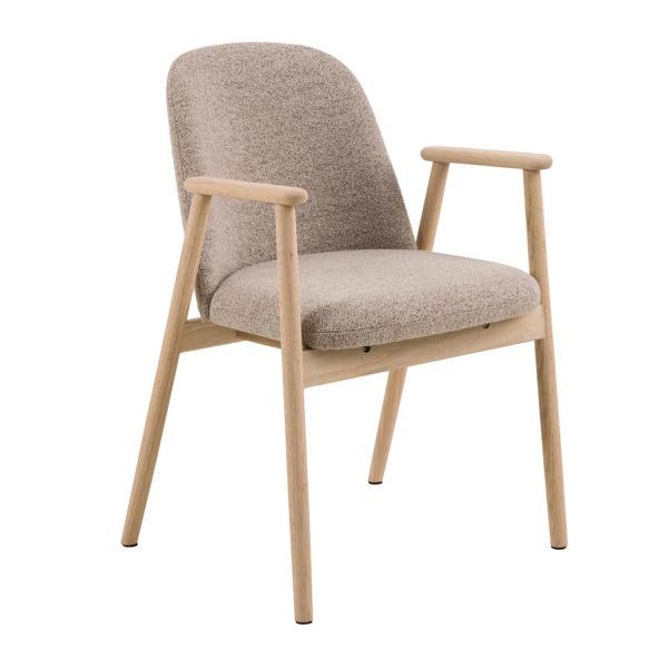 Dining chair with armrest LEO beige
