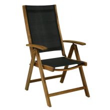 Стул FUTURE 57x69x107cм, складной, сиденье: текстиль, цвет: чёрный, дерево: акация, обработка: промасленный