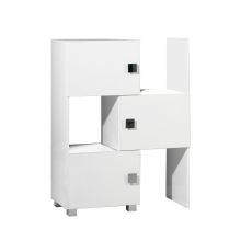 Extendable bathroom cabinet QUADRA 47-78x35xH101cm, white