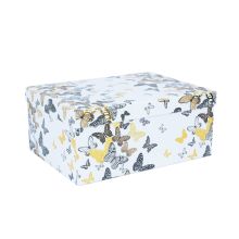 Коробка DIANA-2 с крышкой 35х27хВ15,7см, белый/бабочка