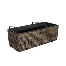 Кашпо балконное WICKER, 60x19xH18cм, тёмно-коричневый