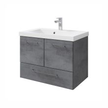 Washbasin cabinet with mineral marble washbasin 945, 72x44xH51cm, dark grey