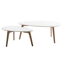 Coffee tables HELENA 2pcs set 70x35xH35cm, 100x50xH40cm, white