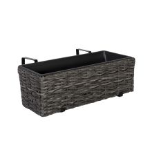 Кашпо балконное WICKER 60x19xH18cм, серый
