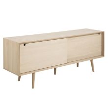 Комод CENTURY 180x45xH71см, 2 двери, материал: мебельная доска дубовым шпоном, промасленный с белым пигментом