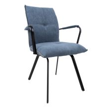 Chair EDDY with armrests, greyish blue