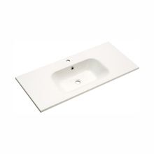 Mineral marble washbasin 980, 101x46xH2cm, white