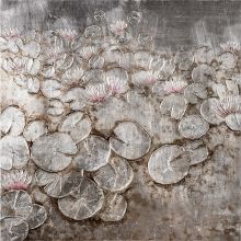 Масляная картина 80x80см, водяная лилия