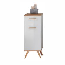 Lower bathroom cabinet 923, 50,5x33xH89,5cm, white / oak