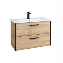 Washbasin cabinet with washbasin 395, 72x45xH54cm, oak/black