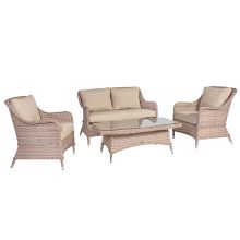 Garden furniture set EDEN table, sofa and 2 chairs, beige